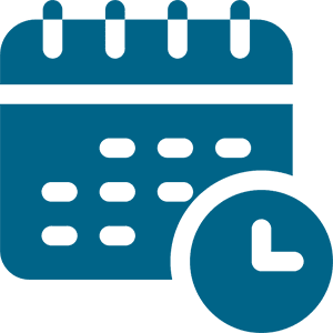 A blue circular emblem with a white abstract design inside.