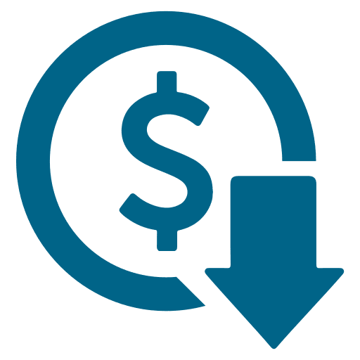 Icon of a dollar sign with a circular arrow around it.