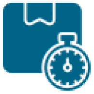 A stopwatch beside a briefcase icon.